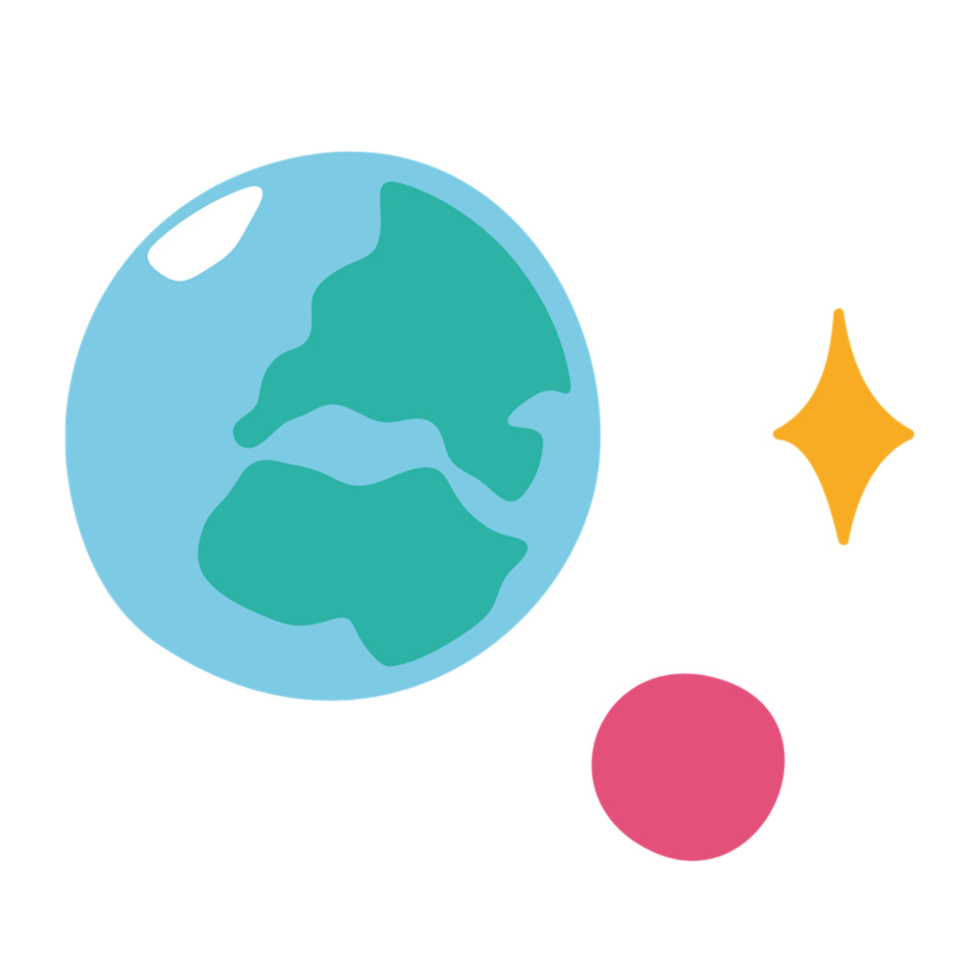 doodle einer Weltkugel und einem Kreis mit Stern